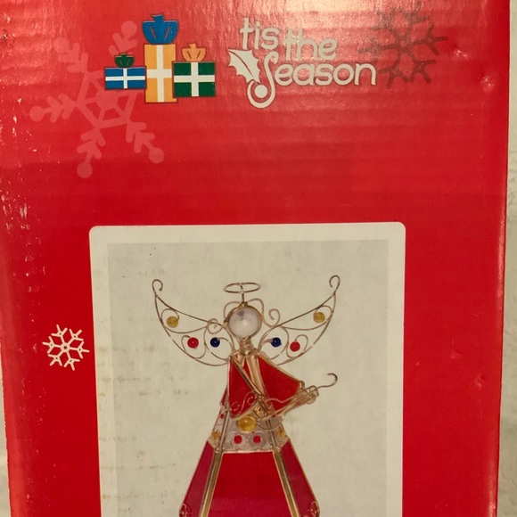 7” STAINED GLASS ANGEL TEA LIGHT HOLDER - Picture 8 of 8